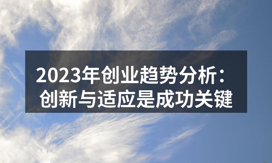 2023年创业趋势分析：创新与适应是成功关键